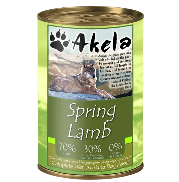 Akela Wet Working Dog Food – Spring Lamb