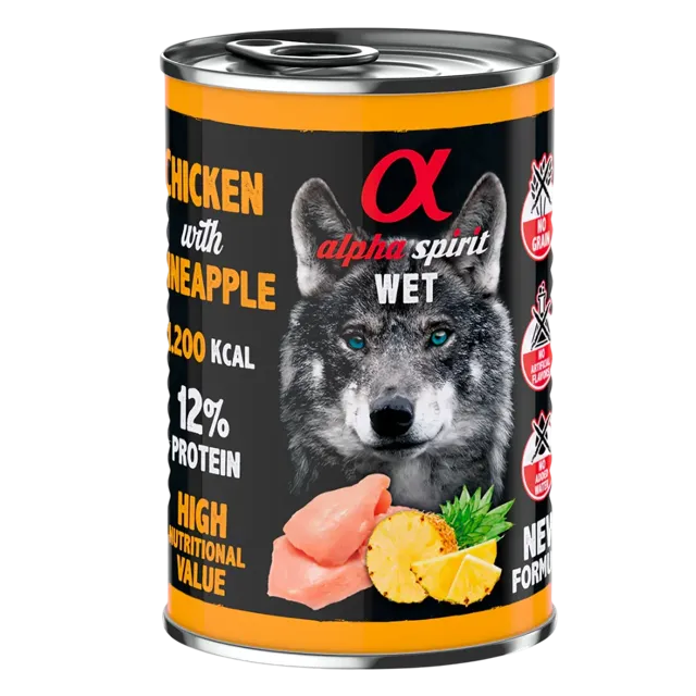 Alpha Spirit Complete Wet Canned – Chicken with Pineapple