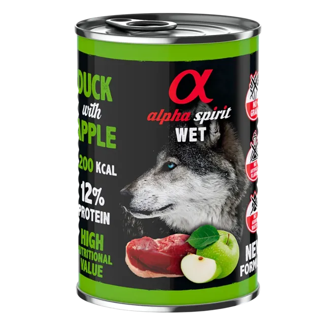 Alpha Spirit Complete Wet Canned – Duck with Green Apple
