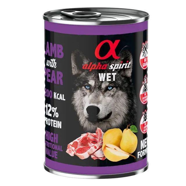 Alpha Spirit Complete Wet Canned – Lamb with Pear
