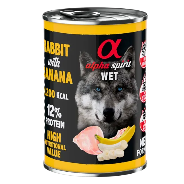Alpha Spirit Complete Wet Canned – Rabbit with Banana
