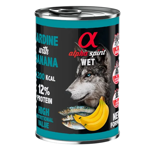 Alpha Spirit Complete Wet Canned – Sardine with Banana