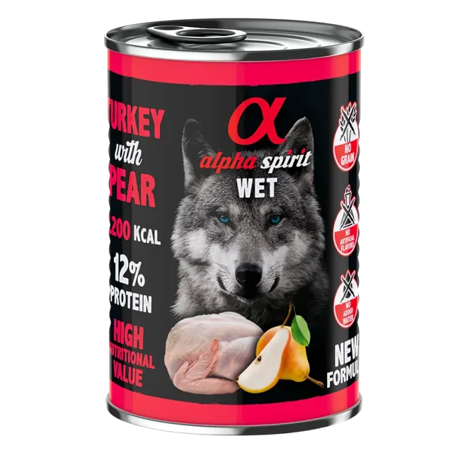 Alpha Spirit Complete Wet Canned – Turkey with Pear