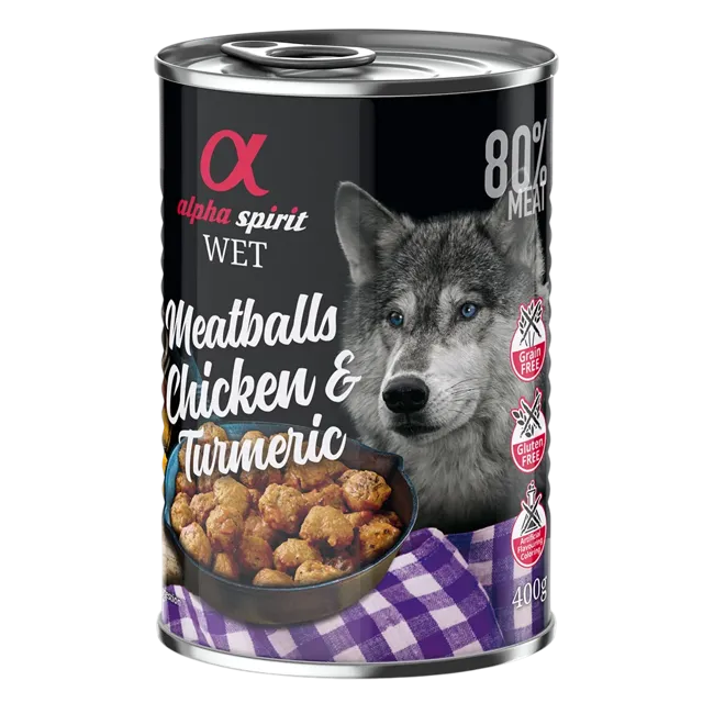 Alpha Spirit Complete Wet Meatballs – Chicken with Turmeric