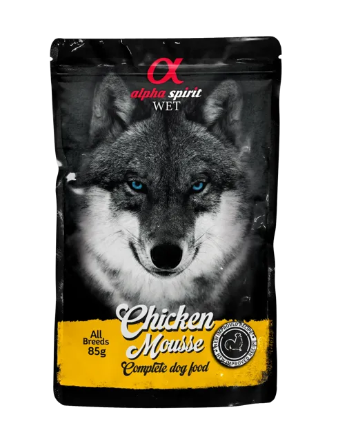 Alpha Spirit Complete Wet Pouch – Chicken Pate