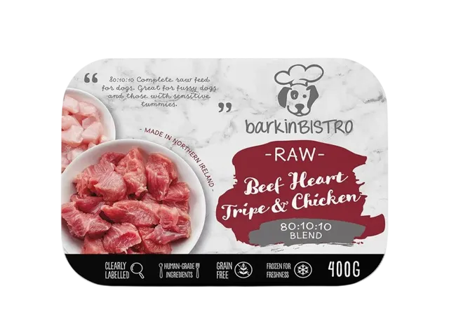 Barkin Bistro Raw Blends – Beef Heart, Tripe & Chicken