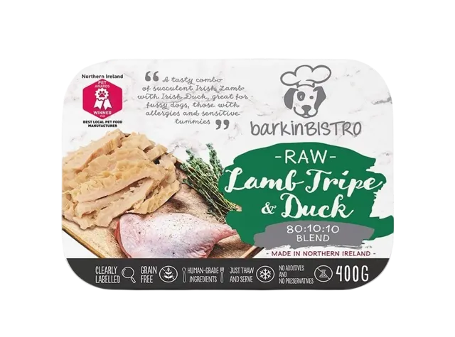 Barkin Bistro Raw Blends – Lamb Tripe & Duck