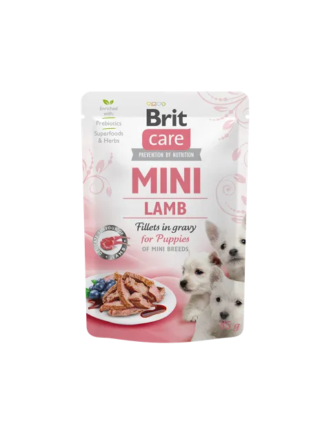 Brit Care Mini fillets in gravy – Lamb (for puppies)