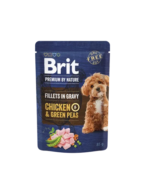 Brit Premium by Nature Dog Fillets in Gravy Chicken & Green Peas – —