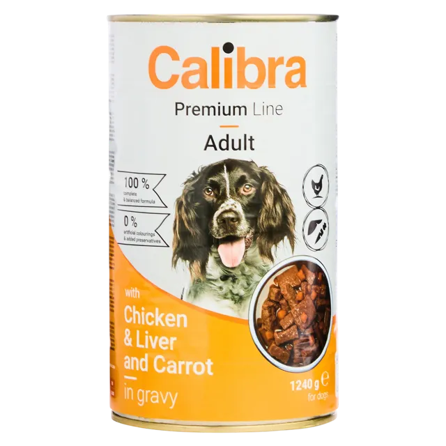 Calibra Premium Line Adult Cans – Chicken & Liver and Carrot