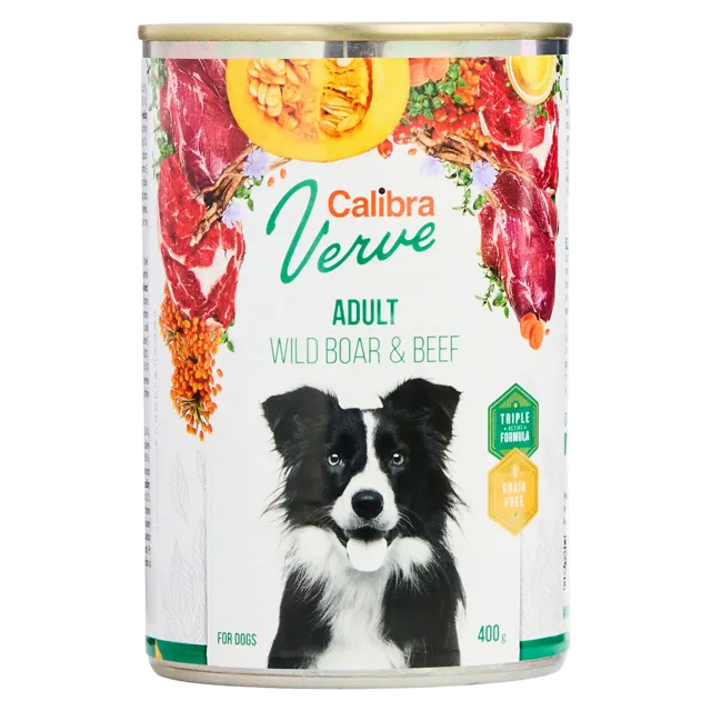 Calibra Verve Adult Cans – Wild Boar & Beef