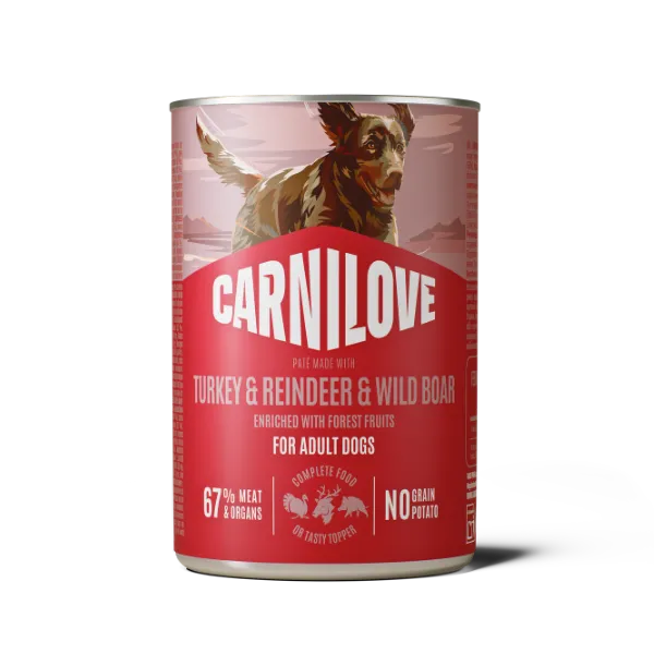 Carnilove Pate Cans – Turkey, Reindeer & Wild Boar