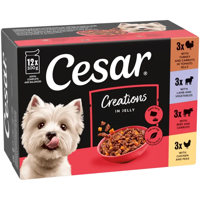 Cesar Creations Pouches in Jelly – Poultry, Beef & Lamb