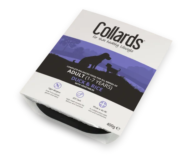 Collards Wet Dog Food Tray Adult – Duck & Rice
