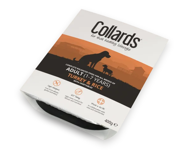 Collards Wet Dog Food Tray Adult – Turkey & Rice
