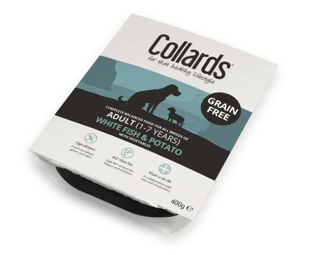 Collards Wet Dog Food Tray Adult – White Fish & Potato