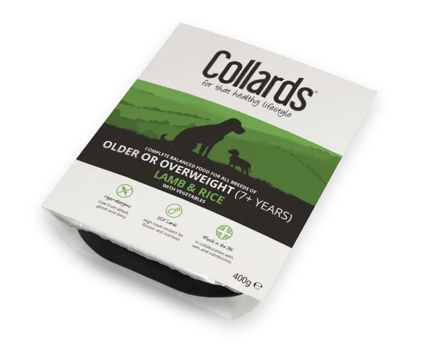 Collards Wet Dog Food Tray Older/Overweight – Lamb & Rice