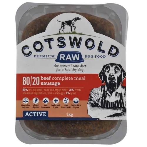 Cotswold Raw Active 80/20 Sausages – Beef