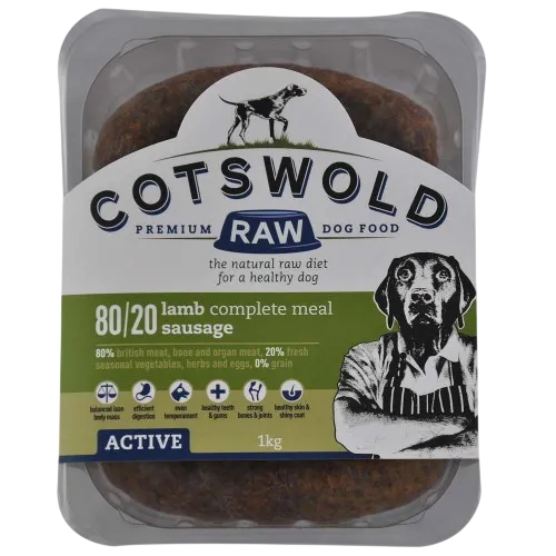Cotswold Raw Active 80/20 Sausages – Lamb