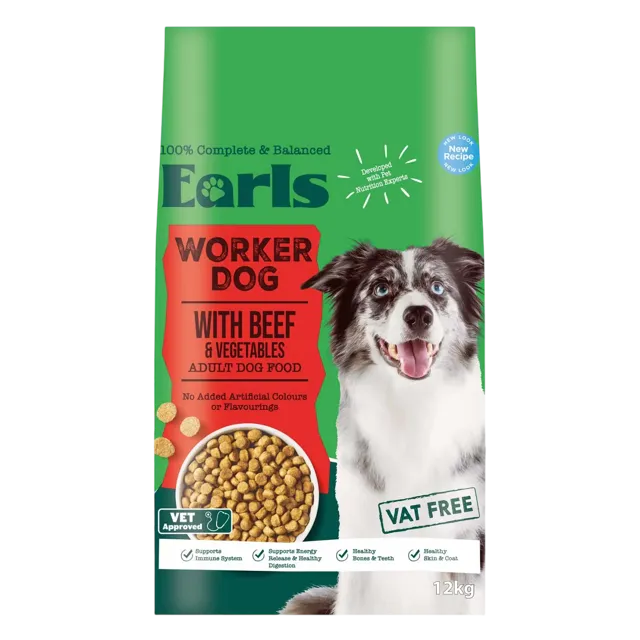 Earls Worker Complete Dry Food – Beef & Vegetables