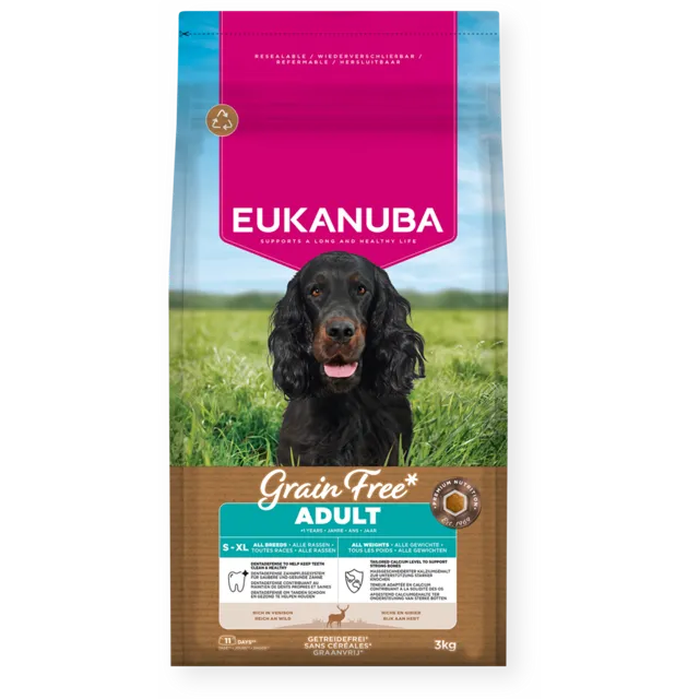 Eukanuba Grain Free Adult All Breed Rich in Venison – —