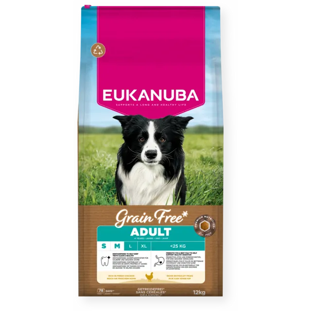 Eukanuba Grain Free Adult Small/Medium Breed Rich in Fresh Chicken – —
