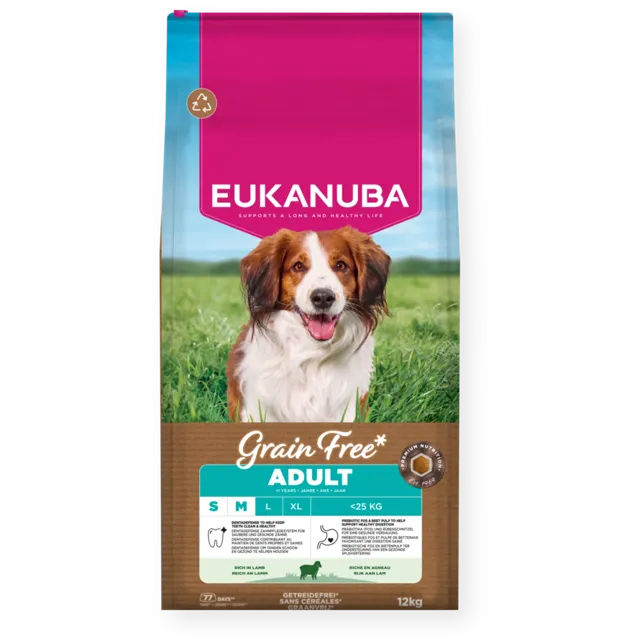 Eukanuba Grain Free Adult Small/Medium Breed Rich in Lamb – —