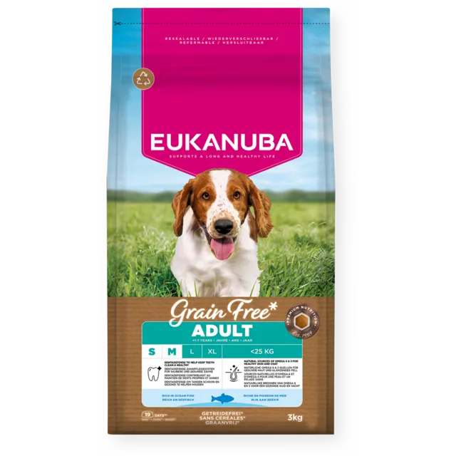 Eukanuba Grain Free Adult Small/Medium Breed Rich in Ocean Fish – —
