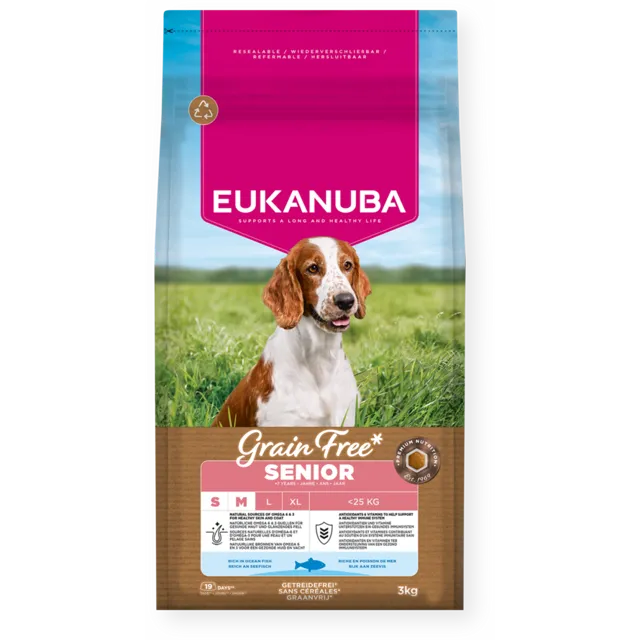 Eukanuba Grain Free Senior Small/Medium Breed Rich in Ocean Fish – —