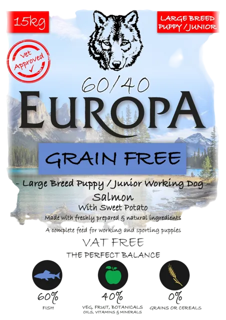 Europa 50/50 Grain Free Large Breed Puppy – —