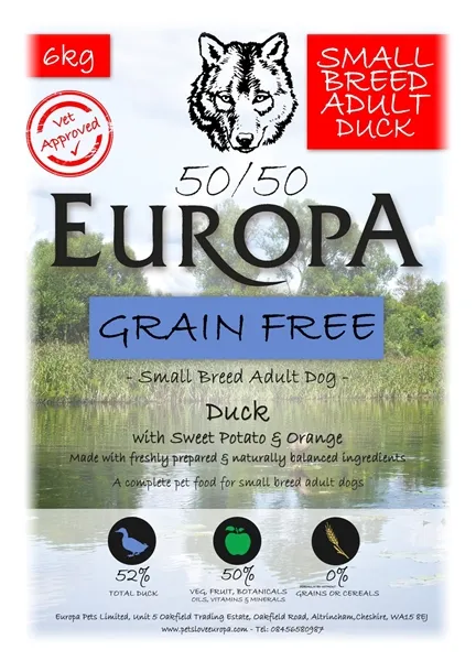 Europa Grain Free Small Breed – 52/48 Duck