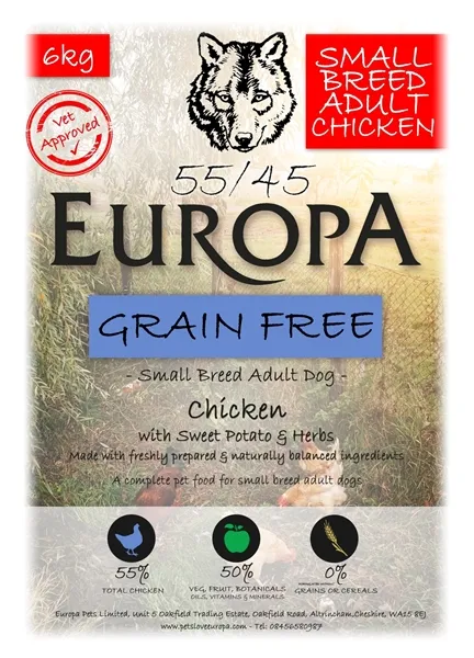 Europa Grain Free Small Breed – 55/45 Chicken
