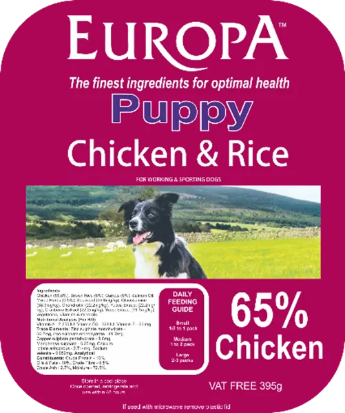 Europa Puppy Trays – Chicken & Rice