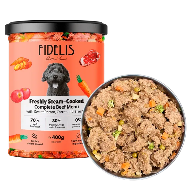 Fidelis Fresh Menu (grain free recipes) – Beef with Sweet potato, Apple and Broccoli