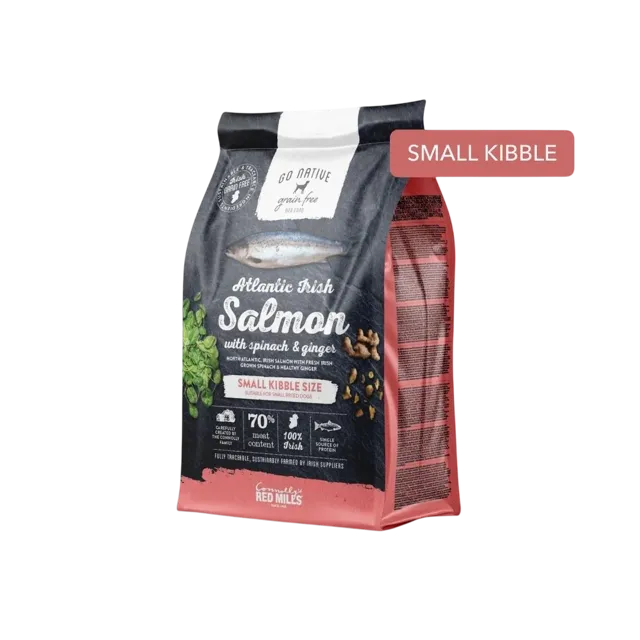 Go Native Adult – Organic Salmon With Spinach & Ginger (Small Kibble)