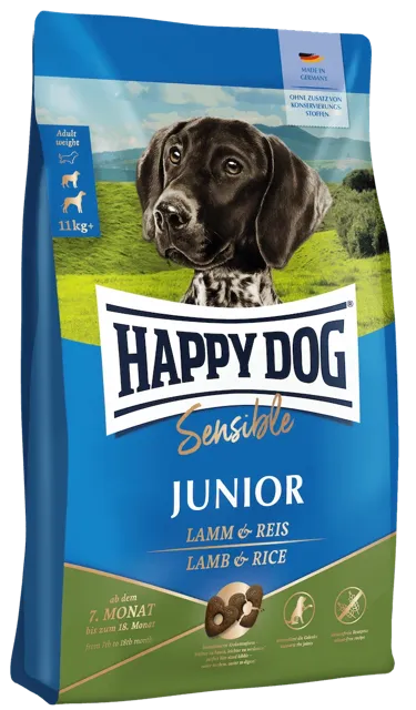 Happy Dog Puppy & Junior Dry – Junior Lamb & Rice