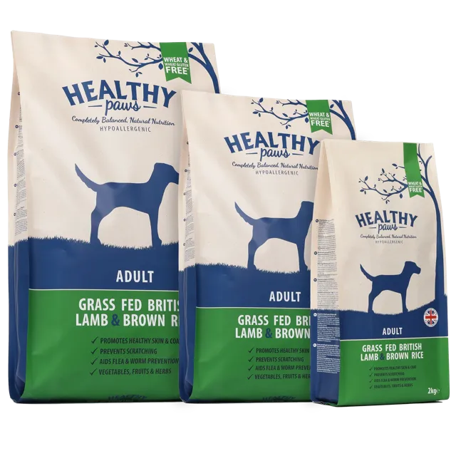 Healthy Paws Adult – Grass Fed British Lamb & Brown Rice