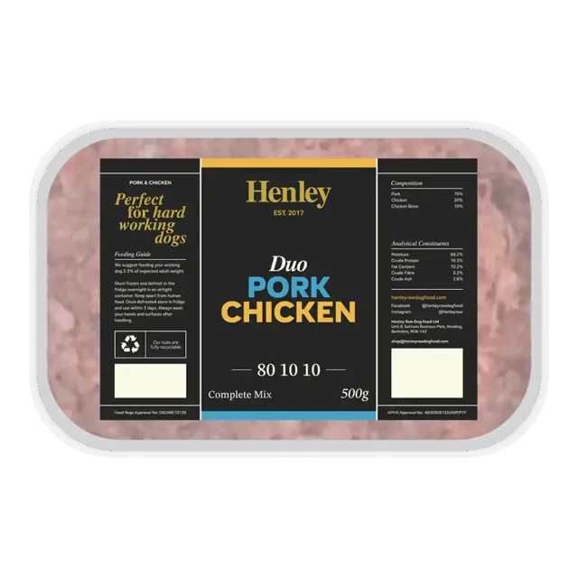 Henley Raw Duo 80-10-10 – Pork and Chicken
