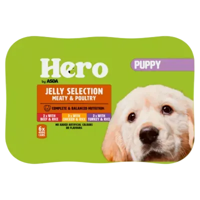 Hero by Asda Puppy Cans in Jelly – With Beef & Rice