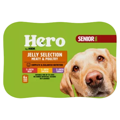 Hero by Asda Senior Dog Cans in Jelly – With Beef