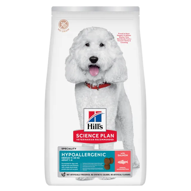 Hill's Science Plan Hypoallergenic Medium Adult Dog Food with Salmon – —