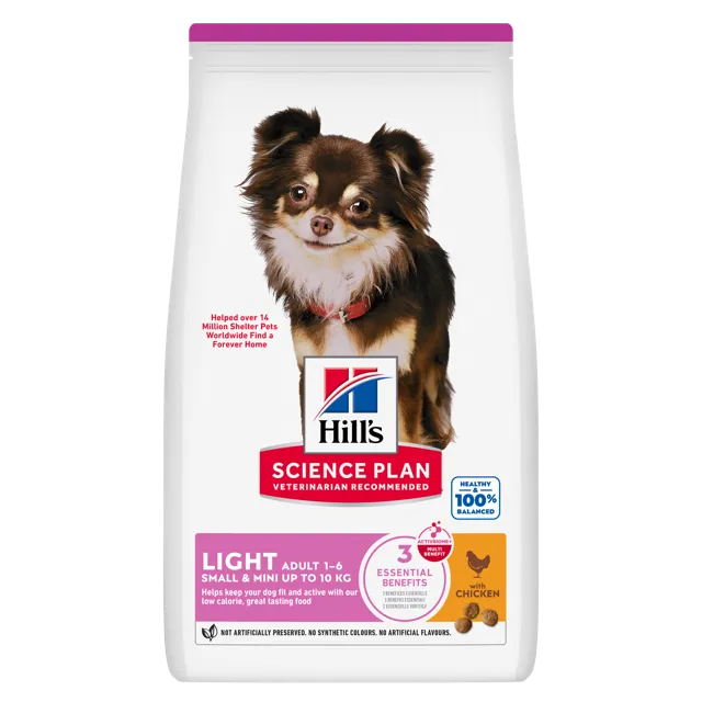 Hill's Science Plan Light Small & Mini Adult Dog Food with Chicken – —
