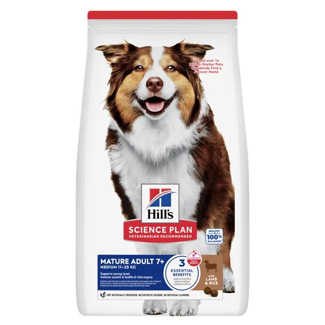 Hill's Science Plan Medium Mature Adult Dog Food with Lamb and Rice – —