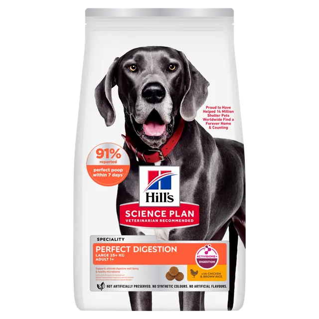 Hill's Science Plan Perfect Digestion Large Breed Adult 1+ Dog Food with Chicken and Brown Rice – —