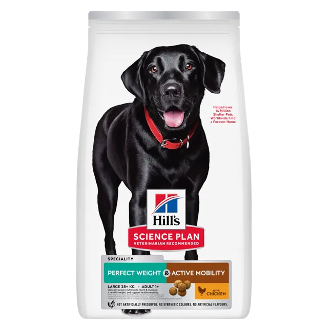Hill's Science Plan Perfect Weight & Active Mobility Large Breed Adult Dog Food with Chicken – —