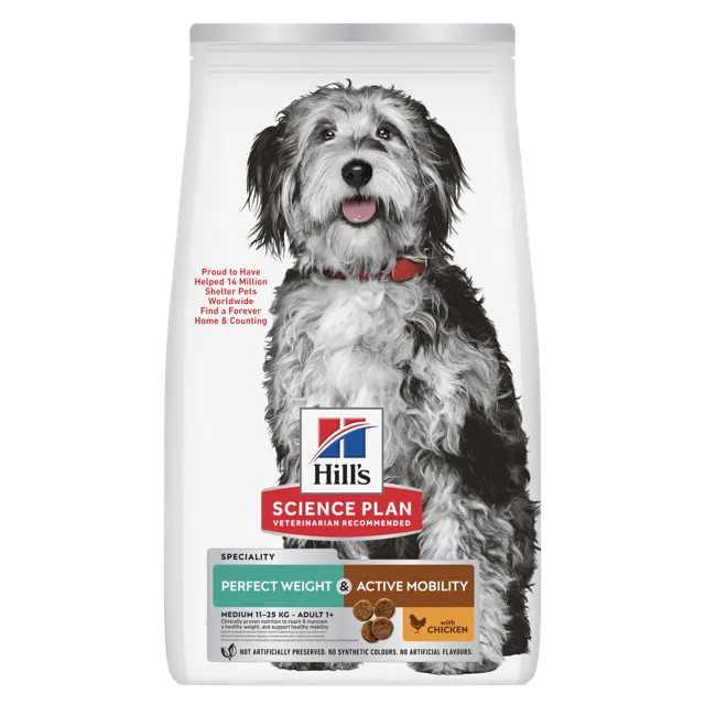 Hill's Science Plan Perfect Weight & Active Mobility Medium Adult Dog Food with Chicken – —