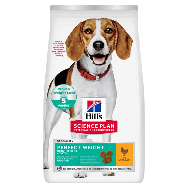 Hill's Science Plan Perfect Weight Medium Adult Dog Food with Chicken – —