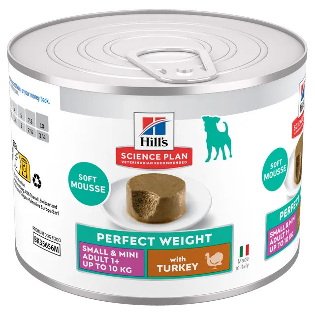 Hill's Science Plan Perfect Weight Small & Mini Adult Dog Food with Turkey – —