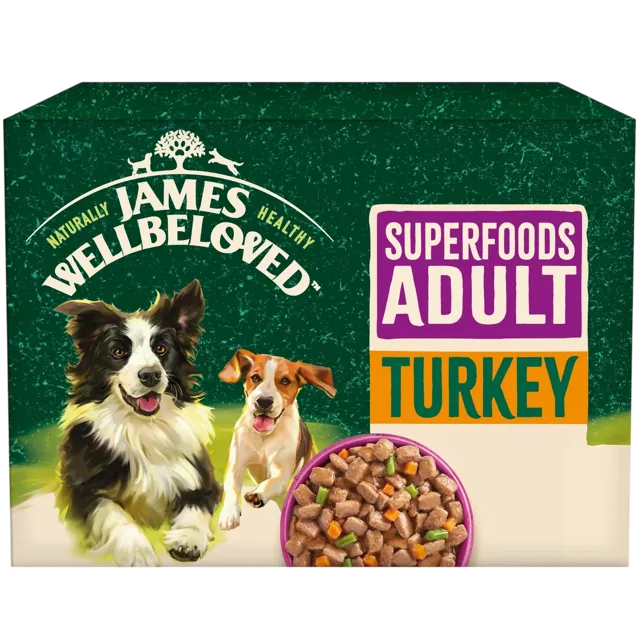 James Wellbeloved Adult Pouches – Turkey In Gravy Superfoods