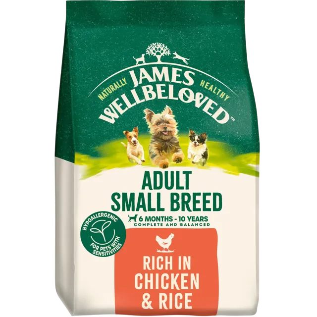 James Wellbeloved Adult Small Breed Dry – Chicken & Rice
